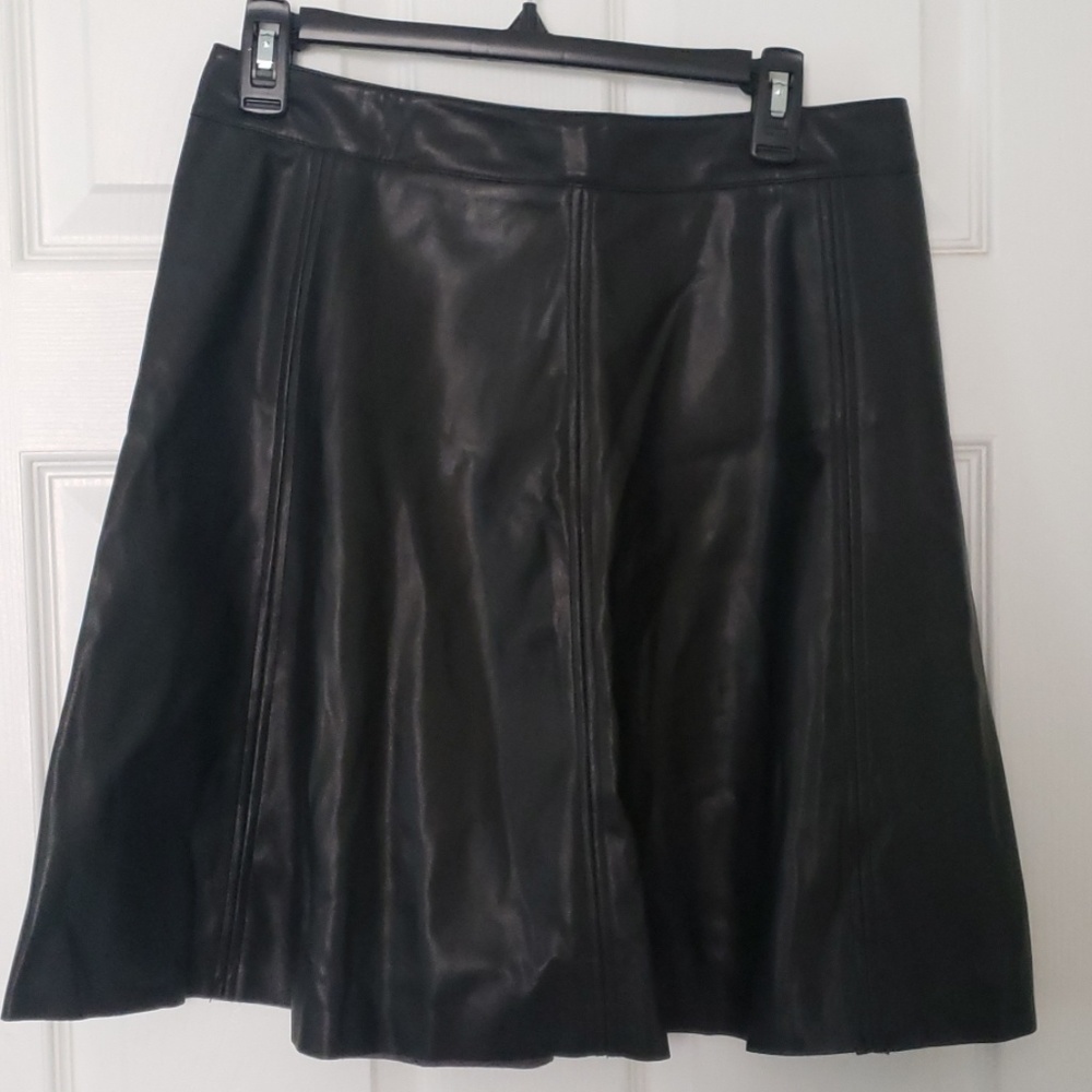 Faux leather a line skirt
